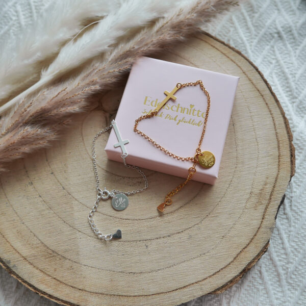 Armband „Ichthys“ 925er Silber / Gold / auf Wunsch mit Gravurplättchen – Bild 5